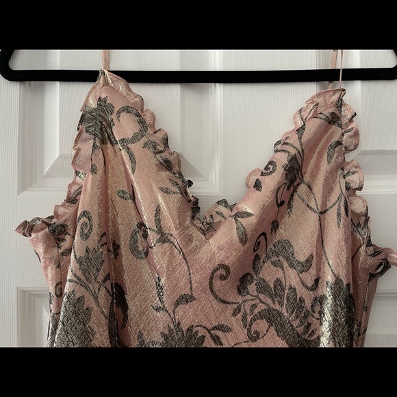 NEW BCBG Metallic Pink Maxi Dress - Picture 6 of 8